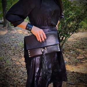 Leather Fringe Bag